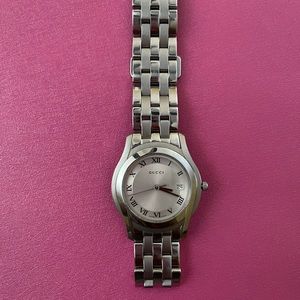 Gucci silver tone watch